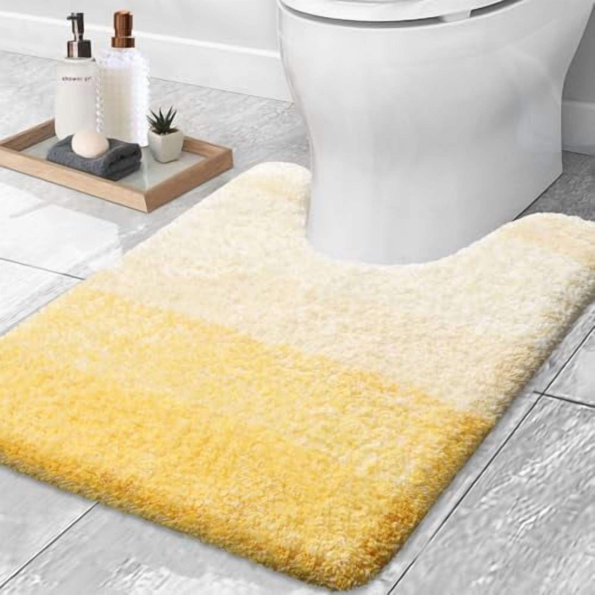 Luxury Toilet Rugs U-Shaped 24x20, Extra Soft and Absorbent Microfiber ...