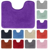Luxury Toilet Rugs U Shaped Washable Bath Rugs for Bathroom Non Slip Extra Soft and Absorbent Microfiber Bath Mat Plush Comfortable Contour Bath Rugs for Toilet Base (Pink)