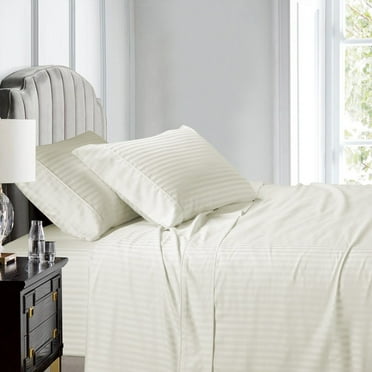 Luxury Top Split (Flex) King Sheet Set Luxury 608 Thread Count Damask Stripe