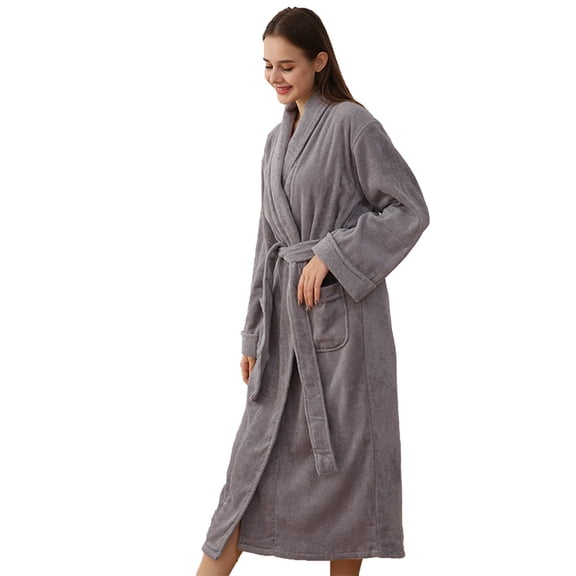 Luxury Towel Bathrobe For Women Men Couples, Dressing Gown Womens Cotton Bathrobes Soft Warm Kimono Bath Robe Unisex Lightweight Pajamas Long Robes Nightgowns
