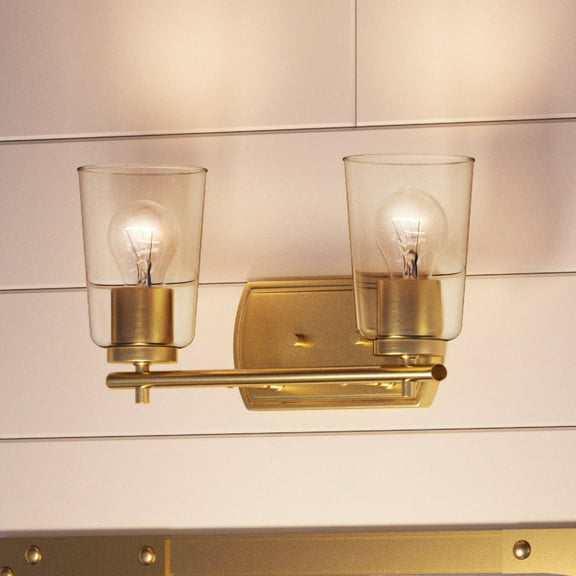Luxury Traditional Bath Light, 7.625H x 13.875W, with Transitional Style, Satin Gold, UHP4146 by Urban Ambiance