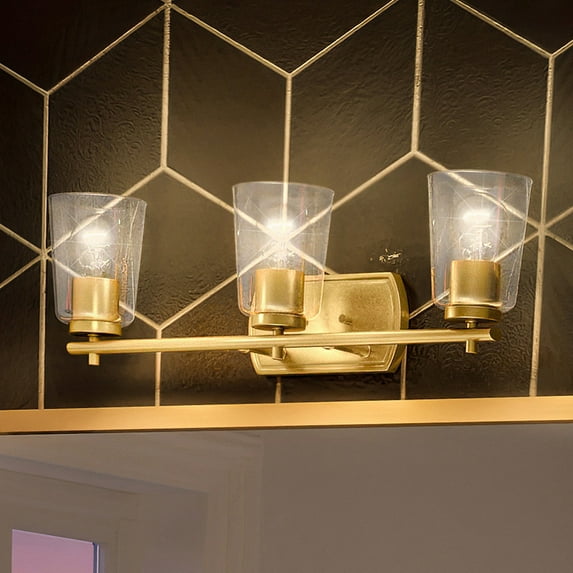 Luxury Traditional Bath Light, 7.625H x 23W, with Transitional Style, Satin Gold, UHP4147 by Urban Ambiance