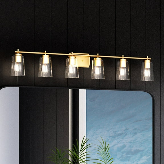 Luxury Traditional Bath Light, 7.625H x 48.5W, with Transitional Style, Satin Gold, UHP4149 by Urban Ambiance