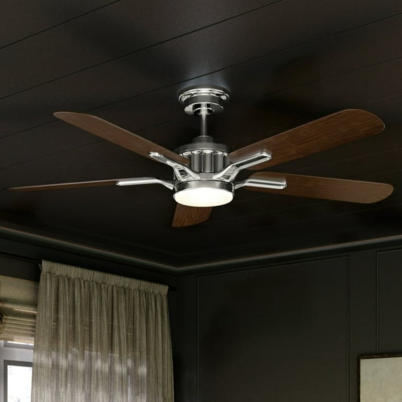 Luxury Traditional Ceiling Fan, 15.1255H x 54W, with Transitional Style, Brushed Nickel, UHP9310 by Urban Ambiance