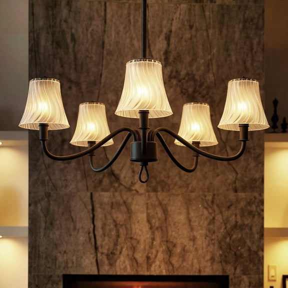Luxury Traditional Chandelier, Matte Black, UQL6235