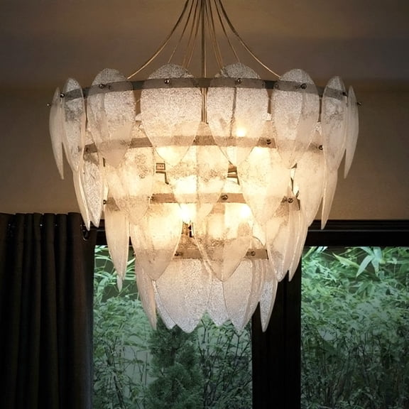 Luxury Traditional Pendant, Silver Leaf, UQL6395