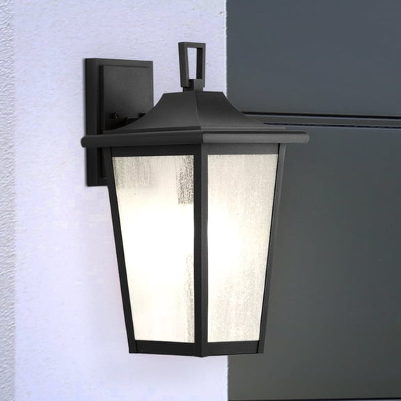 Luxury Traditional Wall Sconce, Small Size: 18.875''H x 11.75''W, with Contemporary Style Elements, Textured Black Finish, UHP1457 from the Rolla Collection by Urban Ambiance