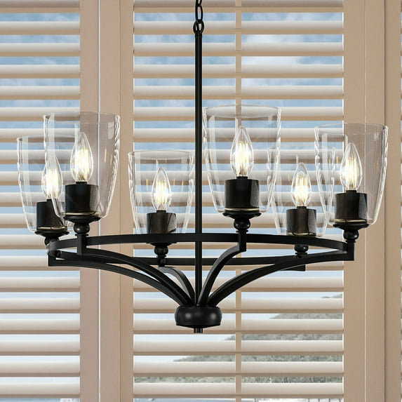Luxury Tranditional Chandelier, 14H x 30W, with Transitional Style, Midnight Black, UHP4274 by Urban Ambiance