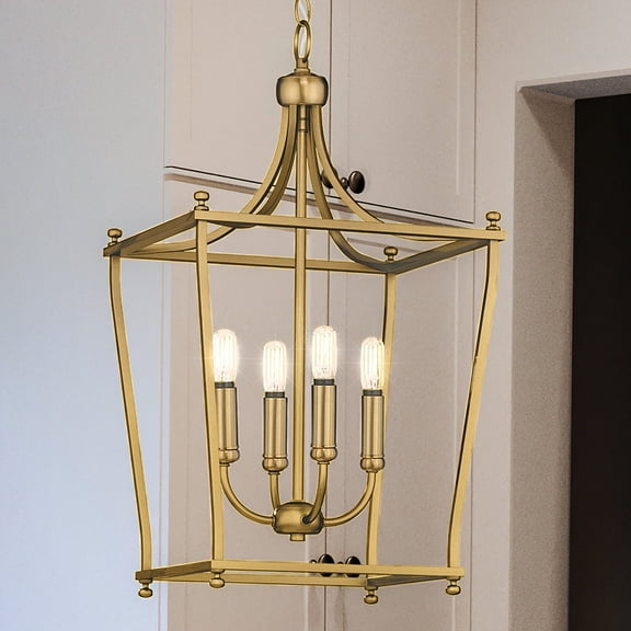 Luxury Tranditional Chandelier, 24.375H x 14.375W, with Transitional Style, Brushed Bronze, UHP4258 by Urban Ambiance