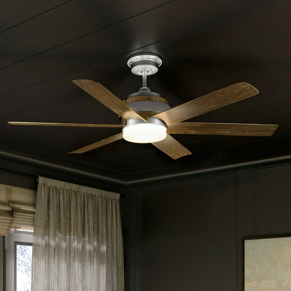Luxury Transitional Ceiling Fan, 17.25H x 56W, with Traditional Style, Aged Nickel, UHP9332 by Urban Ambiance