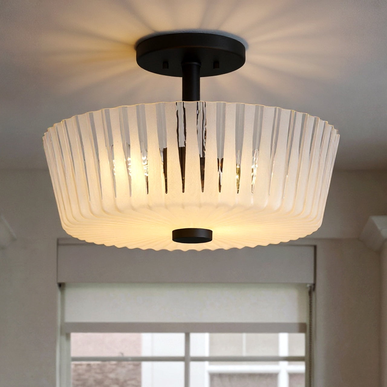 Luxury Transitional Ceiling Light, Matte Black, UQL6441