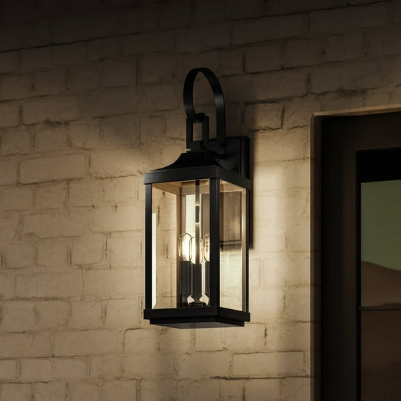 Luxury Transitional Wall Sconce, 21.75H x 7W, with Farmhouse Style, Midnight Black, UHP1403 by Urban Ambiance