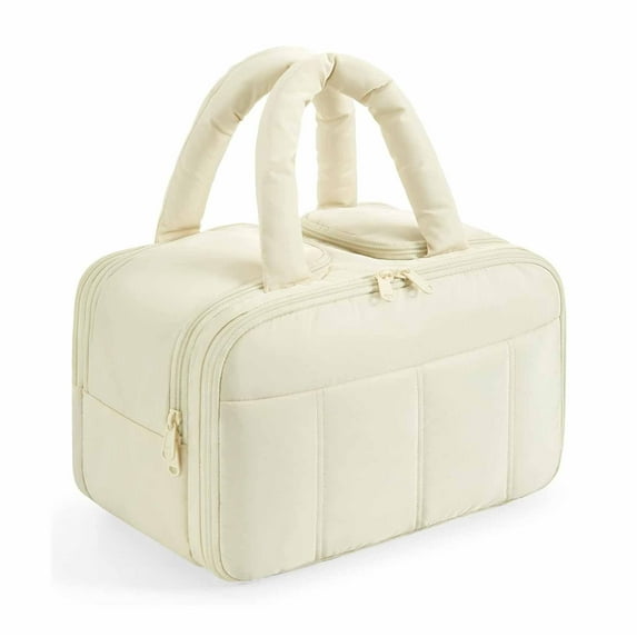 Luxury Travel Toiletry Bag, Puffy Large Toiletry Bag for Women, Lightweight Cosmetic Makeup Bag Organizer with Handle for Traveling, Accessories, Essentials, Toiletries