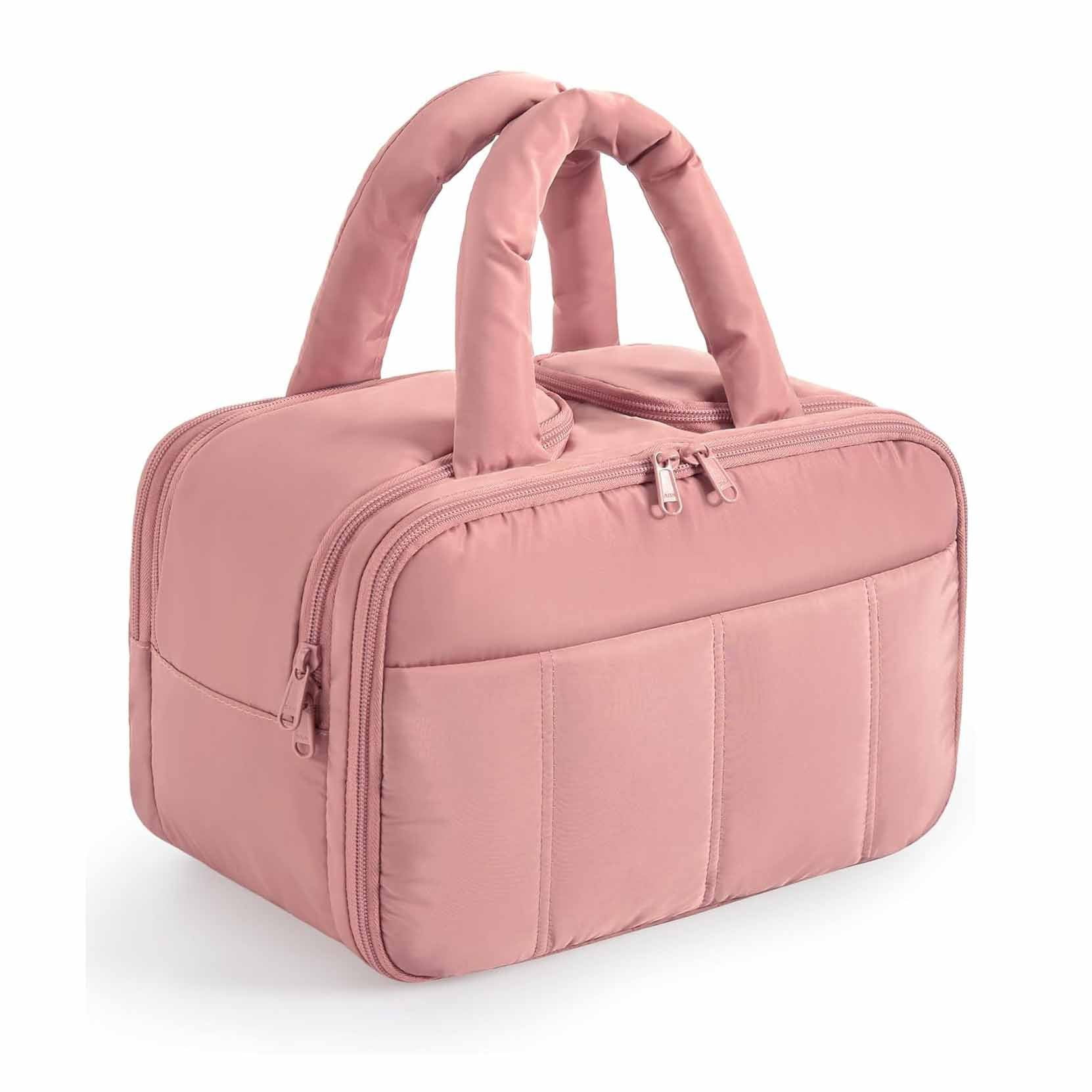 Luxury Travel Toiletry Bag, Puffy Large Toiletry Bag for Women, Lightweight Cosmetic Makeup Bag Organizer with Handle for Traveling, Accessories, Essentials, Toiletries