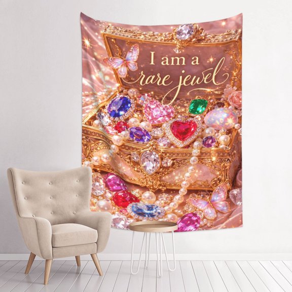 Luxury Treasure Chest And Gem Anime Tapestry Indian Wall Hanging Tapestries Room Decor For Bedroom Living Room Dorm 30 x 40 inch One Size