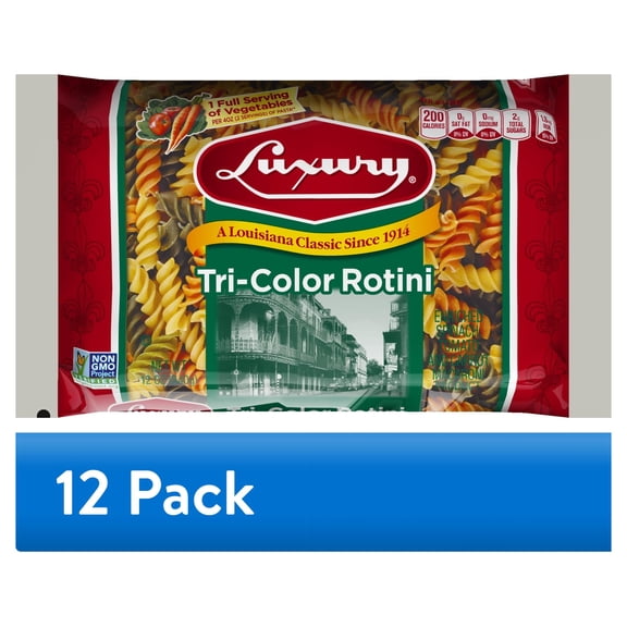 (12 pack) Luxury Tri-Colored Rotini Pasta, 12-Pack (12 oz Each) – Vibrant Spiral Pasta for Salads, Bakes & Sauces