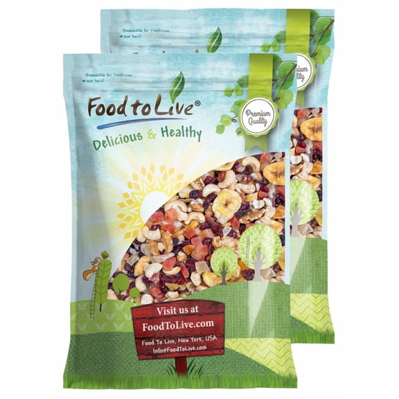 Luxury Tropical Energy Mix, 14 Pounds - Dried Fruit and Nut Trail Mix with Cranberries, Walnuts, Pineapple, Papaya, Cashews and Banana Chips. Vegan, Kosher, Bulk - by Food to Live