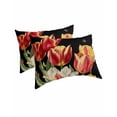 thumbnail image 1 of Luxury Tulip Floral Pillow Covers Queen Size 2 Pack, Farmhouse Vintage Botanical Flowers Soft Bed Throw Pillowcases Breathable Cooling Long Lumbar Body Pillow Sham Cover for Bed Sofa 20''x30'', 1 of 7