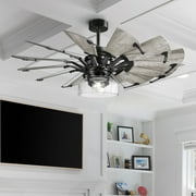 Luxury Tuscan Ceiling Fan, Small Size 7.5H x 11.084W, with Old World Style Elements, Matte Black Finish, UHP9482 from the Saybrook Collection by Urban Ambiance