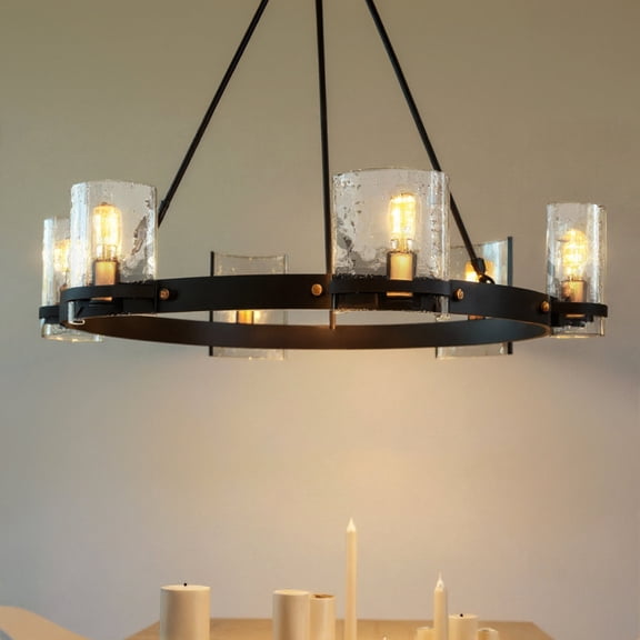 Luxury Tuscan Chandelier, Matte Black, UQL6142