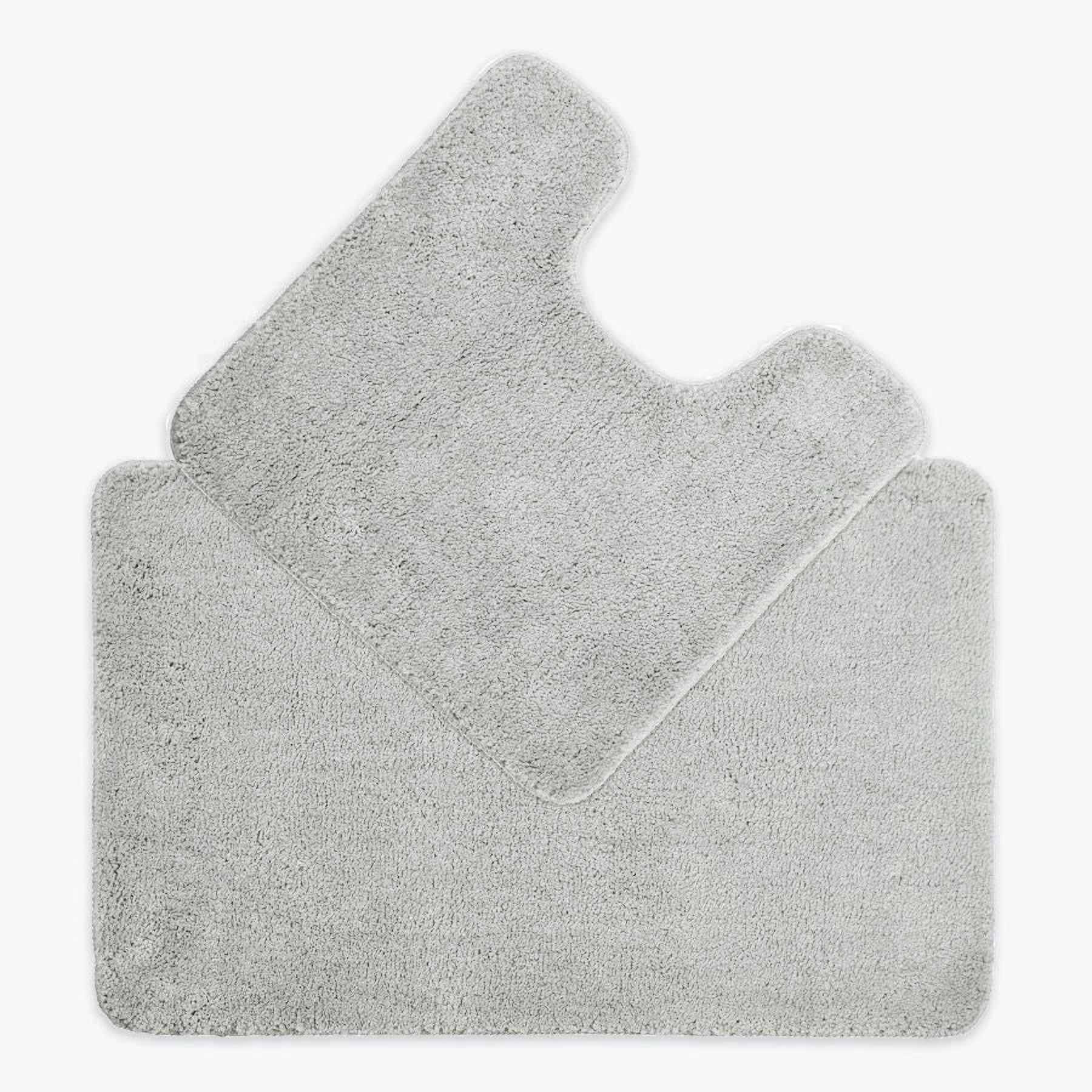 Luxury Two Piece Microfibre Bath and Pedestal Toilet Mat Set - Non Slip