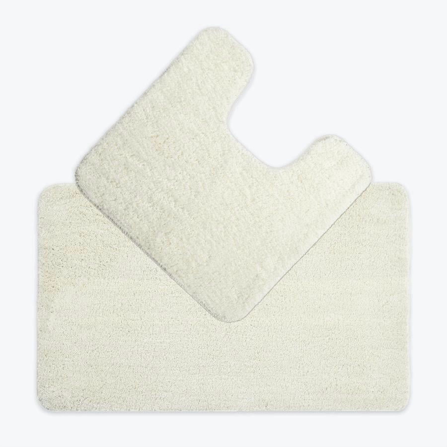 Luxury Two Piece Microfibre Bath and Pedestal Toilet Mat Set - Non Slip
