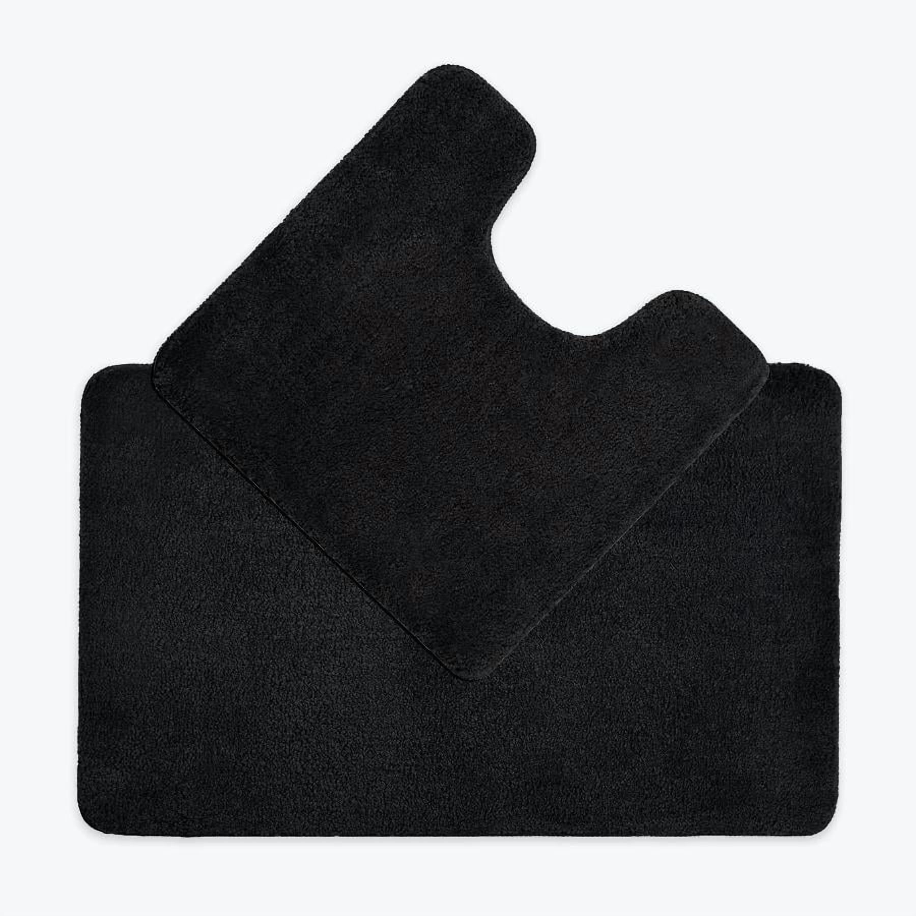 Luxury Two Piece Microfibre Bath and Pedestal Toilet Mat Set - Non Slip