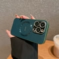 thumbnail image 1 of Luxury Ultra Slim PU Leather for iPhone 16 Pro Max Case, Classic Design Magsafe Wireless Charging Shockproof Protective Lightweight Case for Boys Girls Men Women for iPhone 16 Pro Max, Darkgreen, 1 of 8