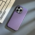 thumbnail image 1 of Luxury Ultra Thin Corrugated Pattern Case For iPhone 16 15 14 13 Pro Max Plus Shockprooof Plating Plain Hard PC Back Cover Cases Purple For iPhone 14, 1 of 7