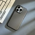 thumbnail image 1 of Luxury Ultra Thin Corrugated Pattern Case For iPhone 16 15 14 13 Pro Max Plus Shockprooof Plating Plain Hard PC Back Cover Cases Black For iPhone 15Pro Max, 1 of 7
