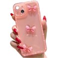 thumbnail image 1 of Luxury Unique Butterfly Bling Rhinestones TPU Phone case for iPhone 14 13 12 11 8 7 X XS XR Plus Pro Max Creative Trendy Skin-Friendly Protective Cover(Pink,14), 1 of 7