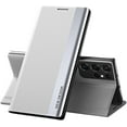 thumbnail image 1 of Luxury Unique Wear-Resistant Leather Flip Phone case for Samsung Galaxy A70 A50 A30 A20 A71 A51 A21 S 4G 5G Shell Comfortable Anti-Drop Magnetic Bracket Protective Cover(White,A71 4G), 1 of 7