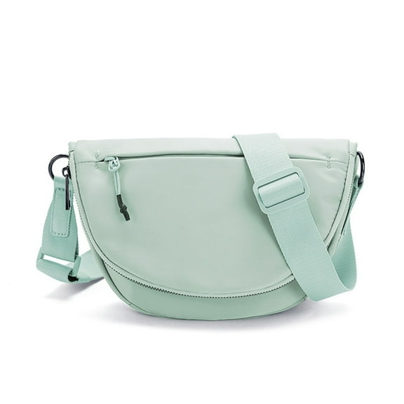 Luxury Unisex Bubble Crescent Bag for Women and Men, Fashion Medium Nylon Folding Crescent Moon Bag Single Shoulder Bag with Adjustable Strap