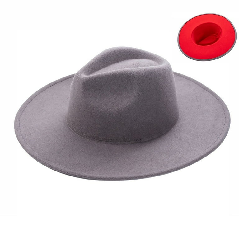 Luxury Unisex Wide Brim Vintage Aussie Felt Fedora Hat 2-Toned