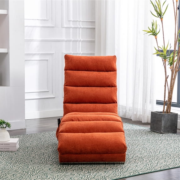 Luxury Upholstered Chaise Lounge Chair with Vibration, Modern Fixed ...