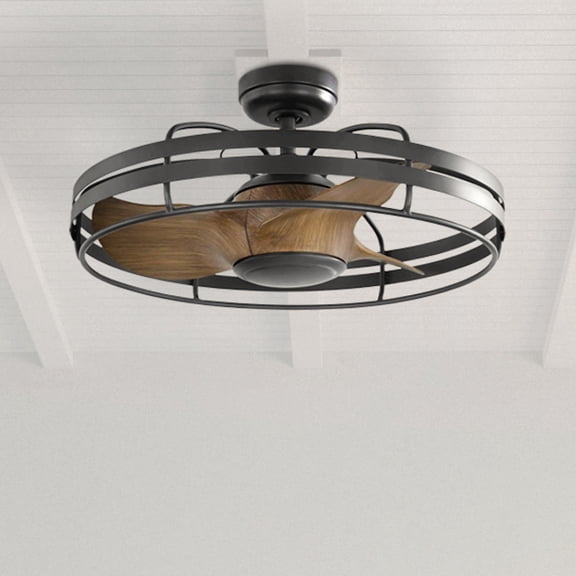 Luxury Urban Loft Ceiling Fan, Large Size: 13.625''H x 26''W, with Utilitarian Style Elements, Graphite Finish, UHP9401 from the Krefeld Collection by Urban Ambiance