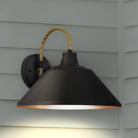 Luxury Urban Loft Wall Sconce, Medium Size: 12''H x 14''W, with Modern Style Elements, Matte Black Finish, UQL1911 from the Emden Collection by Urban Ambiance