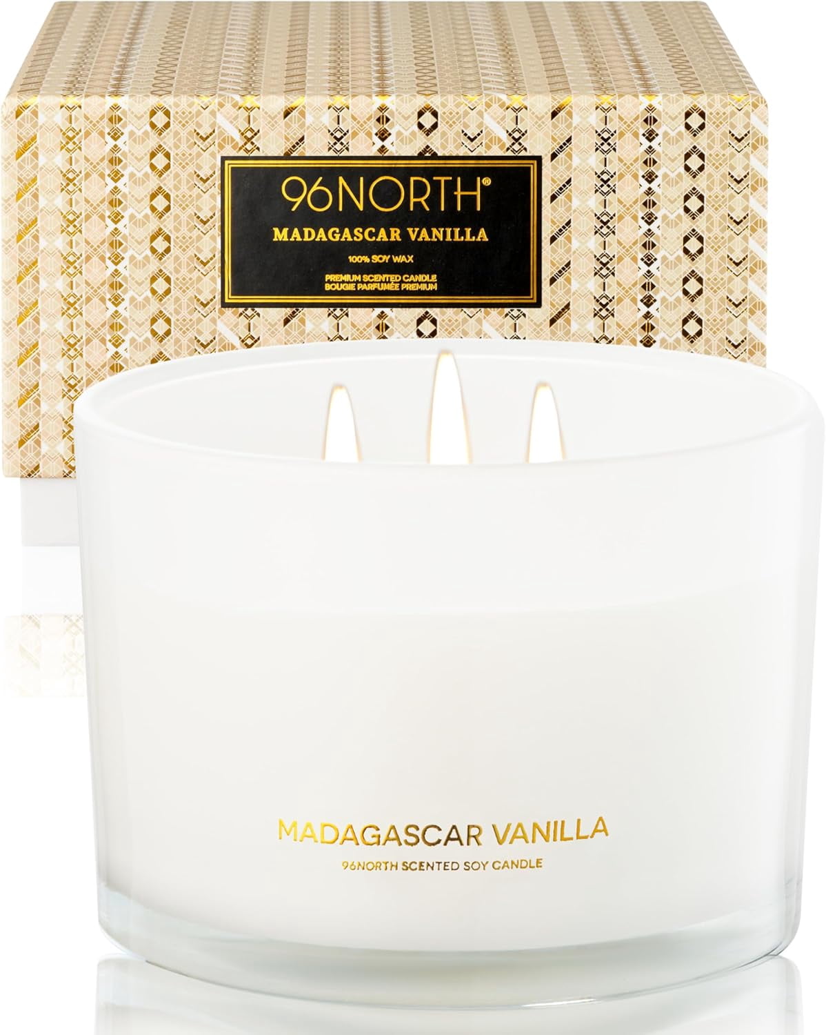 Luxury Vanilla Soy Candles | Large 3 Wick Jar Candle Up to 50 Hours Burning Time 100% Natural Wax Relaxing Aromatherapy Aesthetic Housewarming Gift for Men and Women