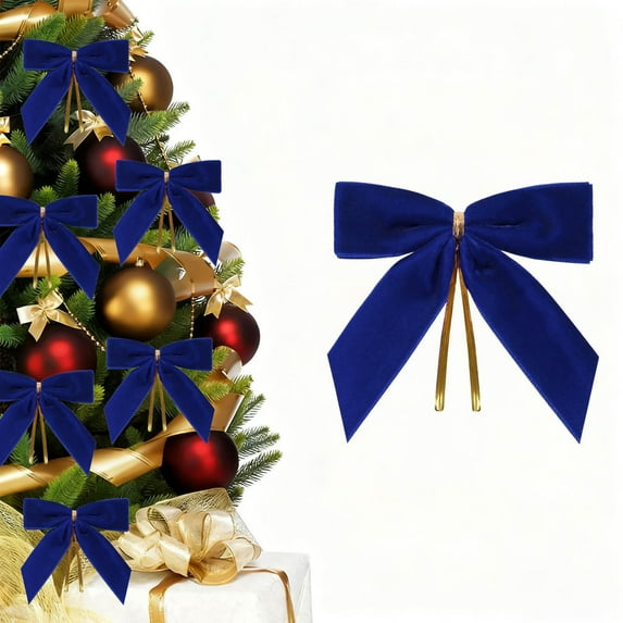 Luxury Velvet Christmas Bows 24-Pack - 3.5x3.5 Inch Mini Gift Box Bows with Metal Wire for Wreaths, Garlands, Gift Wrapping, Holiday Decorations and Party Supplies