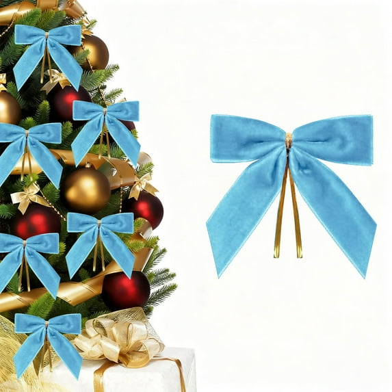 Luxury Velvet Christmas Bows 24-Pack - 3.5x3.5 Inch Mini Gift Box Bows with Metal Wire for Wreaths, Garlands, Gift Wrapping, Holiday Decorations and Party Supplies