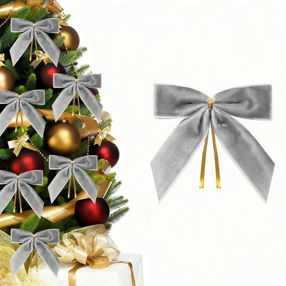 Luxury Velvet Christmas Bows 24-Pack - 3.5x3.5 Inch Mini Gift Box Bows with Metal Wire for Wreaths, Garlands, Gift Wrapping, Holiday Decorations and Party Supplies