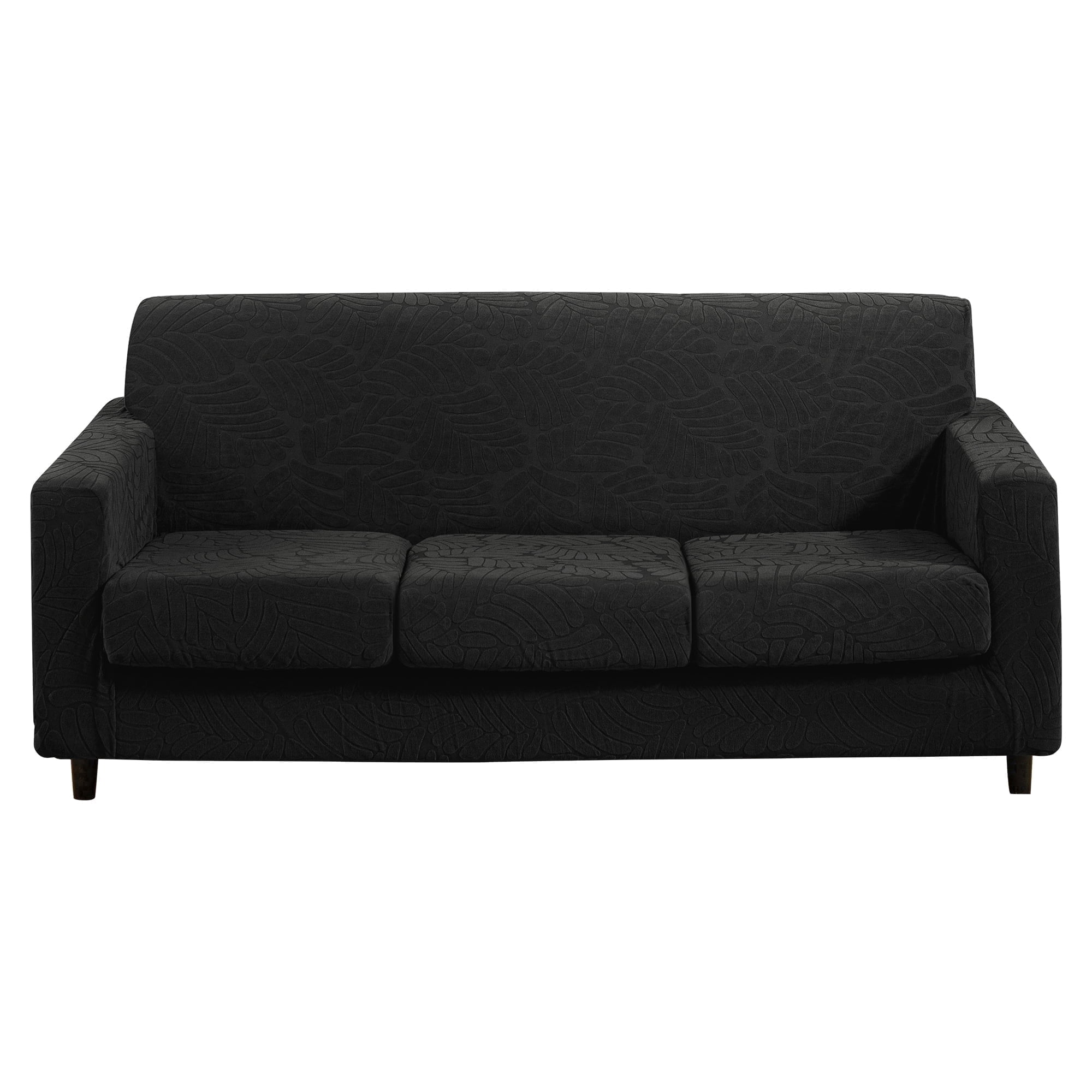 4 Piece High Stretch Sofa Slipcover Furniture Protector Form Fit Luxury Thick Sofa Cover for 3 Cushion Couch, Machine Washable