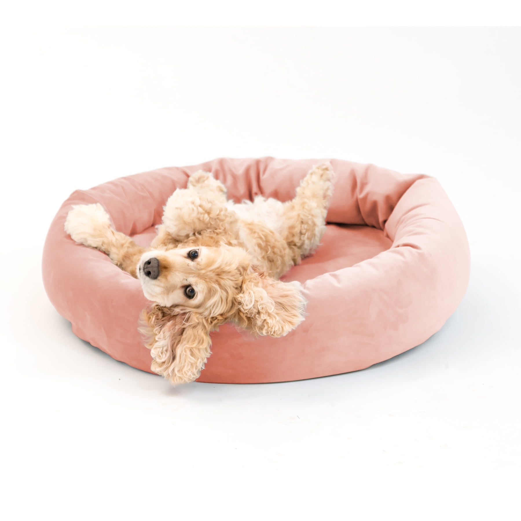 Velvet top dog bed