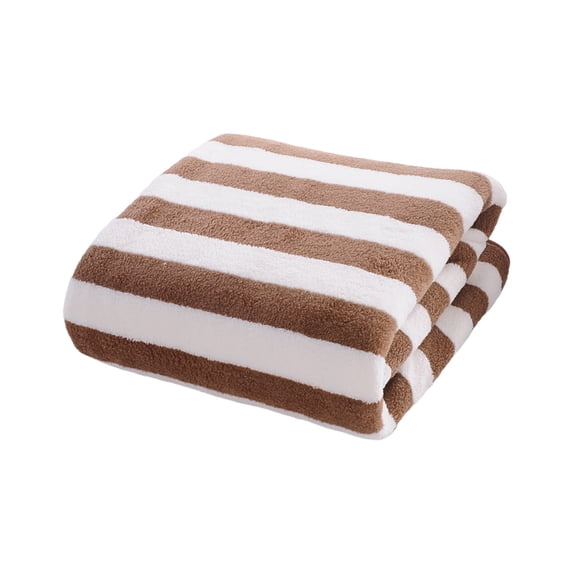 Luxury Velvet Dry Bath Towel with Striped Design, Highly Absorbent, Thickened and Durable, Perfect for Home, Gym, and Beach Use