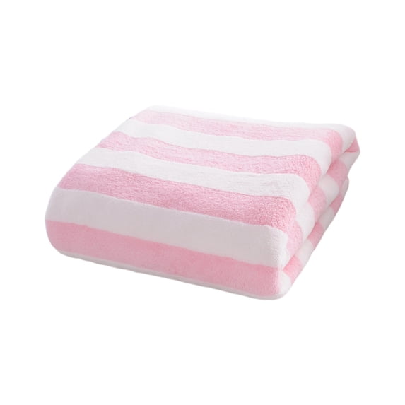 Luxury Velvet Dry Bath Towel with Striped Design, Highly Absorbent, Thickened and Durable, Perfect for Home, Gym, and Beach Use