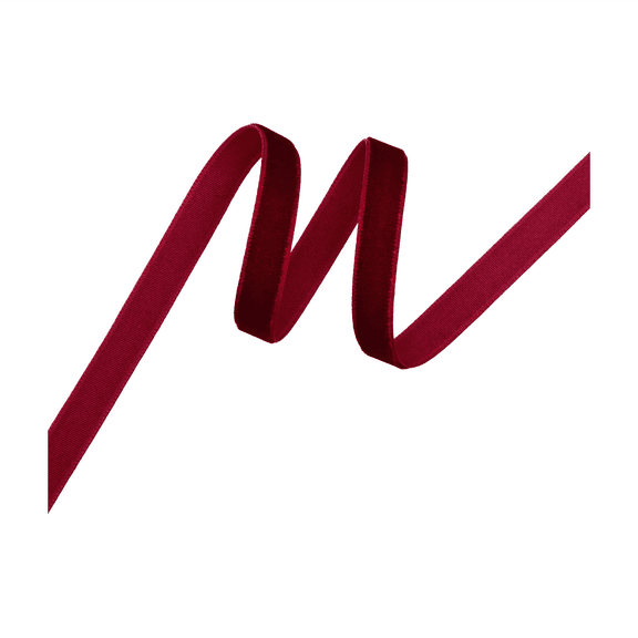 Luxury Velvet Ribbon Set - Maroon Wine Ribbon for Gift Wrapping, Wreaths, Holiday Decor, Diy Craft Projects (1Pcs) White Red1