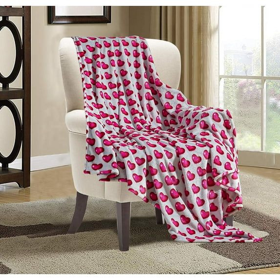 Luxury Velvet Touch Ultra Plush Christmas Blanket |Soft, Warm, Cozy|Holiday Printed Fleece Throw/Blanket-50 x 60inch, 50 x 60, Juliette Heart