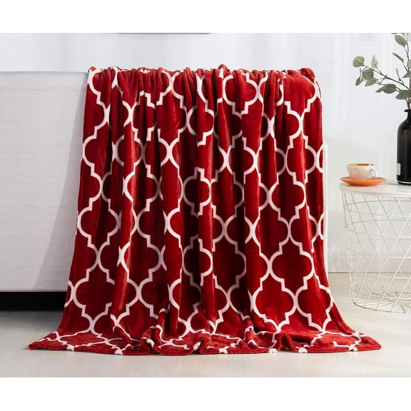 Luxury Velvet Touch Ultra Plush Christmas Blanket |Soft, Warm, Cozy|Holiday Printed Fleece Throw/Blanket-50 x 60inch, 50 x 60, Red Christmas Car