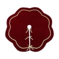 thumbnail image 1 of Luxury Velvet Tree Skirt 48in – Gold Lace Scalloped Edge, Premium Xmas Base Cover, Holiday Party & Home Decoration, 1 of 1