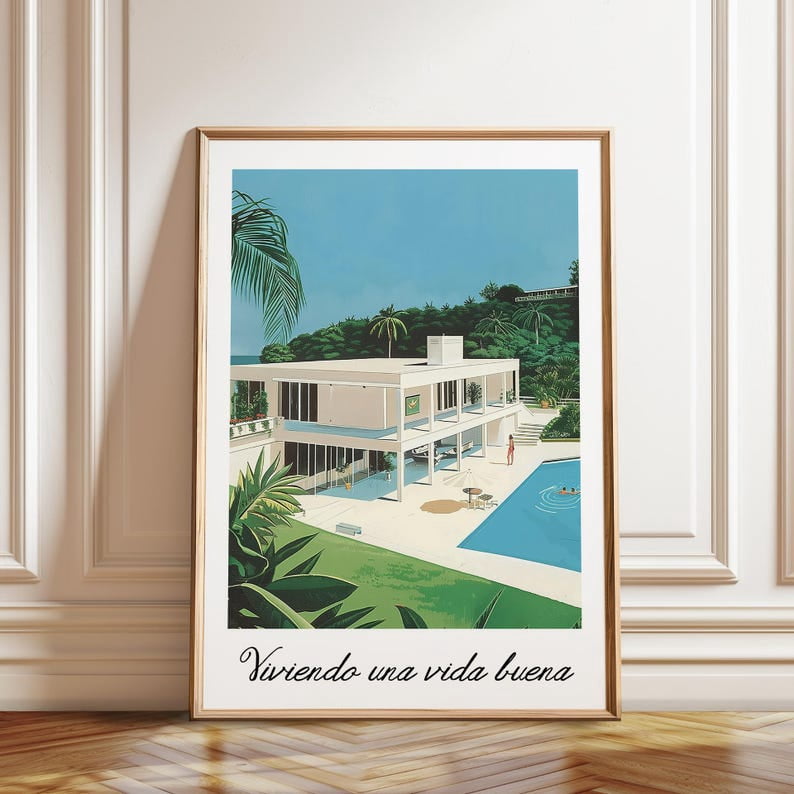 Luxury Villa Lifestyle Poster - Stylish Poolside Wall Art Decor ...